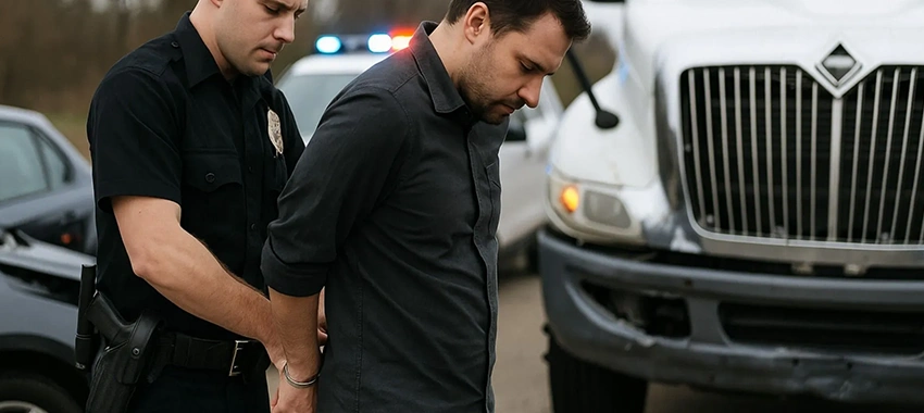 What Happens If You’re Arrested at the Scene of a Car or Truck Wreck?